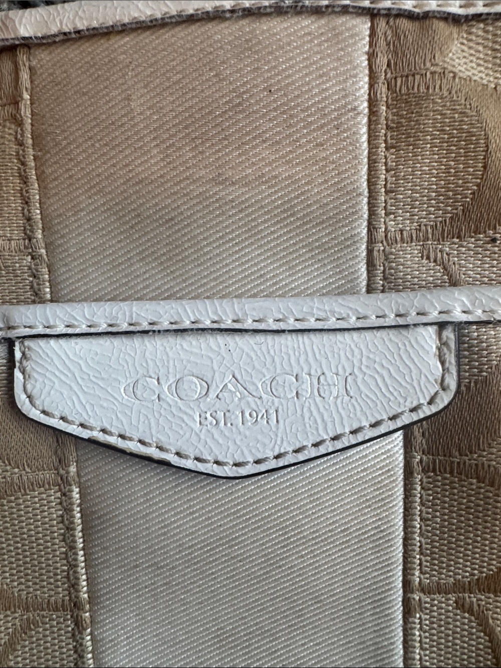 Coach Tan Signature Canvas Crossbody Bag style# F28502 - Picture 2 of 8